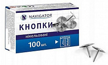 Кнопки канцелярські Navigator 100 шт. нікельовані 75304-NV 
