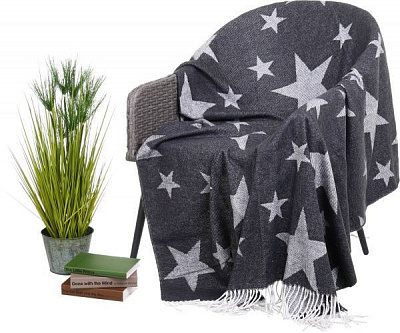 Плед Dark stars 140x200 см темно-серый Luna 
