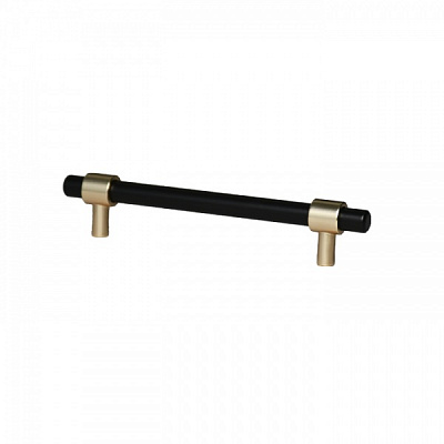 Меблева ручка рейлінгова Kerron S-3411-96 MBN-MGN 96 мм S-3411-96 MBN-MGN чорний/золото