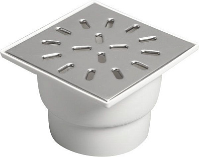 Душевой трап Water House вертикальный D110 с нержавеющей решеткой 150х150 сухой затвор