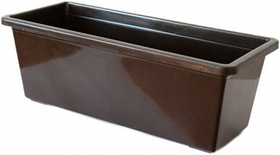 Горщик пластиковий для балкону прямокутний 10,5л коричневий