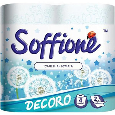 Soffione Decoro блакитний двухслойная 4 шт.
