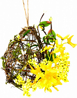 Декорация пасхальная омела желтая 18 см