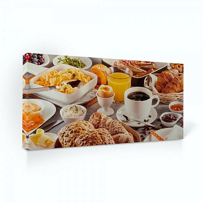 Репродукция Еда и напитки. Завтрак 96x48 см 