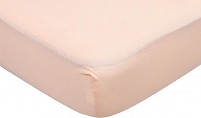 Простирадло трикотажне на резинці 160x200 см персиковий Homeline