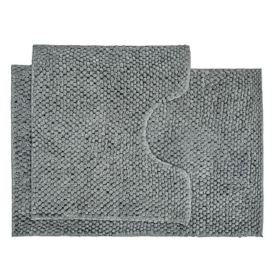 Набір килимків Dariana Ананас 55x50 + 50x80 срібно-сірий