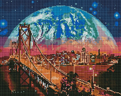 Алмазна мозаїка Місяць над Сан-Франциско 40x50 см DBS8312 Brushme