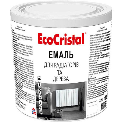 Емаль ProCristal акрилова для радіаторів та дерева білий мат 0,8л