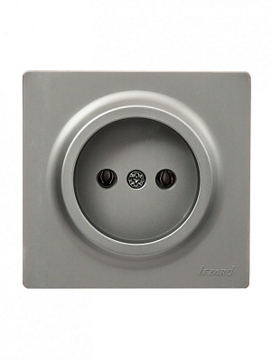 Розетка накладна побутова без заземлення Lezard LETO IP20 платина 752-3500-121B