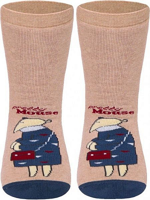 Шкарпетки Conte-Kids Веселі ніжки 295 17С-45СП р.16 бежевий з малюнком