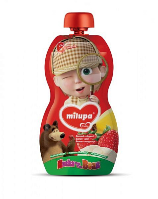 Пюре Milupa Банан, полуниця для дітей від 6 міс 100 г