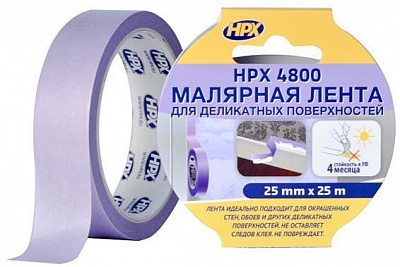 Лента малярная HPX 4800 для деликатных поверхностей 25 м SR2525