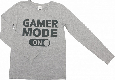 Реглан для хлопчика Luna Kids Game mode on р.158 сірий меланж