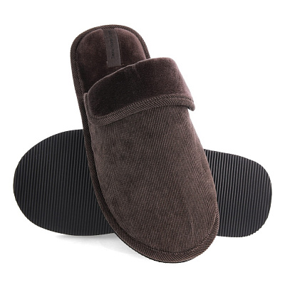 Тапки домашние Twins HS-OZ вельвет/велюр с выворотом р.40/41 коричневый