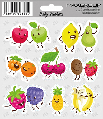 Набор наклеек MAXGROUP Веселые фрукты NM-118