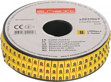 Маркер кабельный E.NEXT №8 500 шт./уп. 2-4 мм желтый 