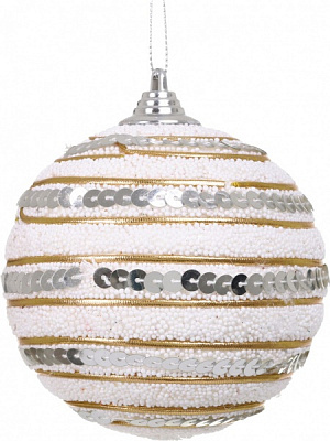 Шар новогодний SD019-51 d 100 мм белый