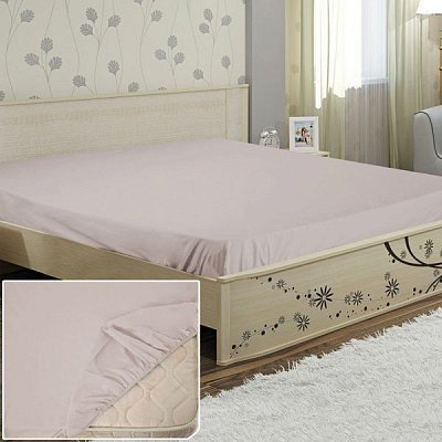 Простынь на резинке 180x200 см серый Ярослав 