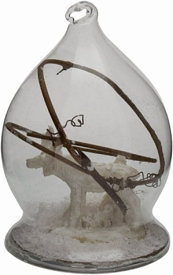 Підвіска Крапля скляна олень 10 см JF140589