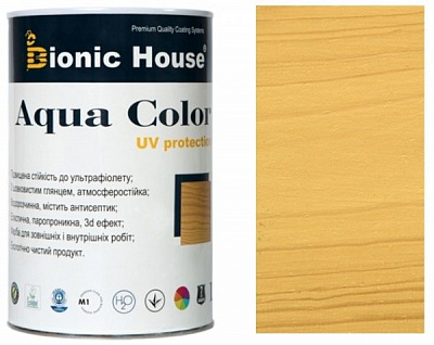 Лазурь Bionic House лессирующая универсальная Aqua Color UV protect светлый дуб шелковистый мат 2,5 л