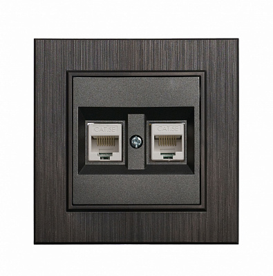 Механизм розетки компьютерная двойная Makel Karea IP20 дымчатый 57050036