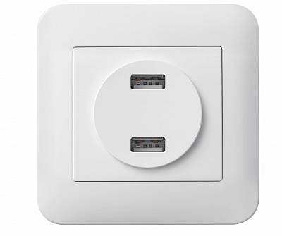 Розетка USB Hausmark Luno белый 709-0202-192