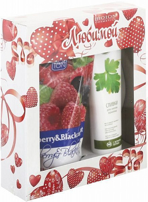 Косметический набор Bioton Гель для душа Малина и черная смородина 170 мл + Сливки для снятия макияжа