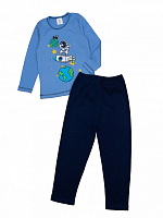 Пижама для мальчиков Luna Kids Космонавт на ракете р.80-86 синий с голубым 0047 