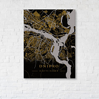 Постер Dnipro Gold Map 75x100 см Brushme 