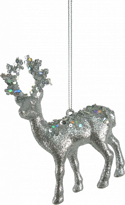 Декоративная подвеска Decormaker Design олень с пайетками 12 см MC19-XQ22-S-S-SZP