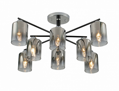 Люстра потолочная Sensio Nirva 8x40 Вт E27 хром/черный/прозрачный LS-07274/8S-E2740W