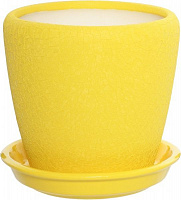 Горшок керамический Ориана-Запорожкерамика Грация №3 шелк желтый круглый 2,3л желтый (056-3-061) 