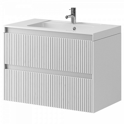 Тумба подвесная Aquarius Apollo 100 белая с умывальником Lux (W)