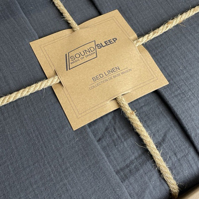 Комплект постільної білизни Muslin Graphite 2.0 графіт SoundSleep