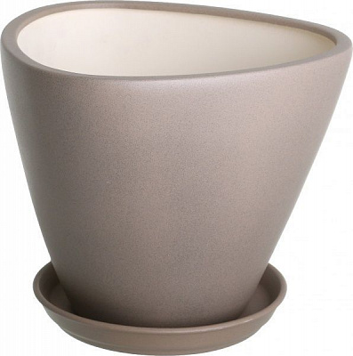 Горщик керамічний Оріана-Запоріжкераміка Тріумф №2 крихта трикутний 6,5л капучино (063-2-023)