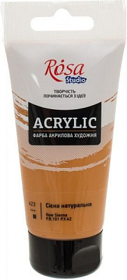 Краска акриловая Сиена натуральная 75 мл Rosa Start