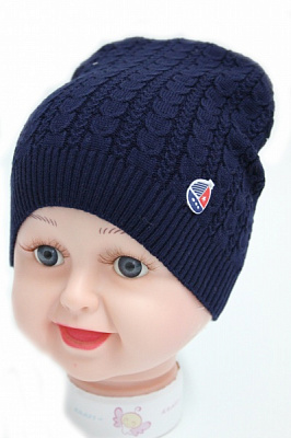 Шапочка детская для мальчиков Kraft+ р.46-48 темно-синий 1413 