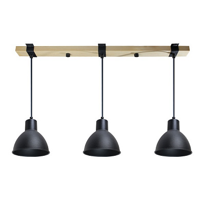Світильник підвісний Светкомплект Wooden SP 1664 3x40 Вт E27 чорний
