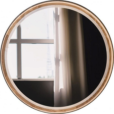 Зеркало со встроенной подсветкой SG LED ARCHES D600 мм в раме ясень светлый 