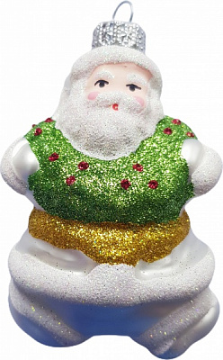 Підвіска Юріта Фігурка Санта з вінком білий матовий