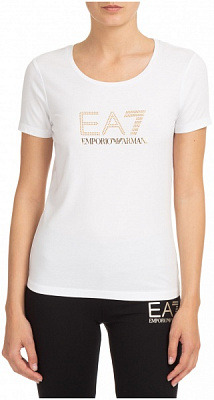 Футболка EA7 T-SHIRT LOGO SERIES 3LTT23-TJDQZ-1100 р.L белый
