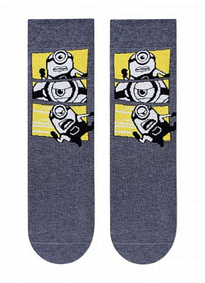Шкарпетки чоловічі Брестские 2137 MINIONS (середньої довжини) 297 р. 25 темно-сірий меланж 1 пар