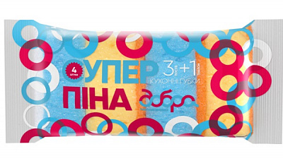 Губка Добра господарочка супер пена 4 шт.