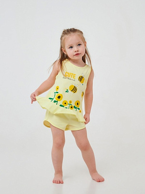 Пижама детская для девочек Smil р.110 желтый 