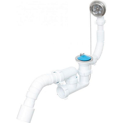 Сифон для ванны Water House пробка, с переливом, гибкая труба 40 * 50 (регулируемый) SVD-03