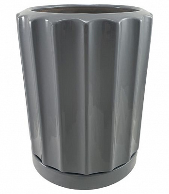 Горщик керамічний Резон Шафран круглий 3,8 л сірий (Р284сір)