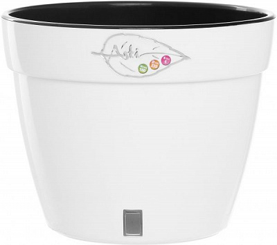 Горшок пластиковый Santino Асти круглый 6л белый/черный (AS3 ALB-NGR) 