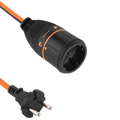 Удлинитель Electraline Electralock 2x1,5мм без заземления 1 гн. черный 20 м 1364 
