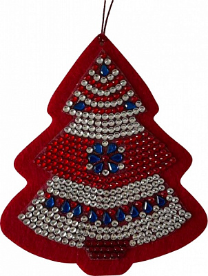 Набор для творчества со стразами (наклейка) Елочка 10x10 см 178453 Діамантові ручки 