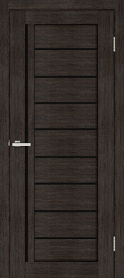 Дверное полотно ОМиС Lego 07 ВG ПО черное стекло 700 мм венге